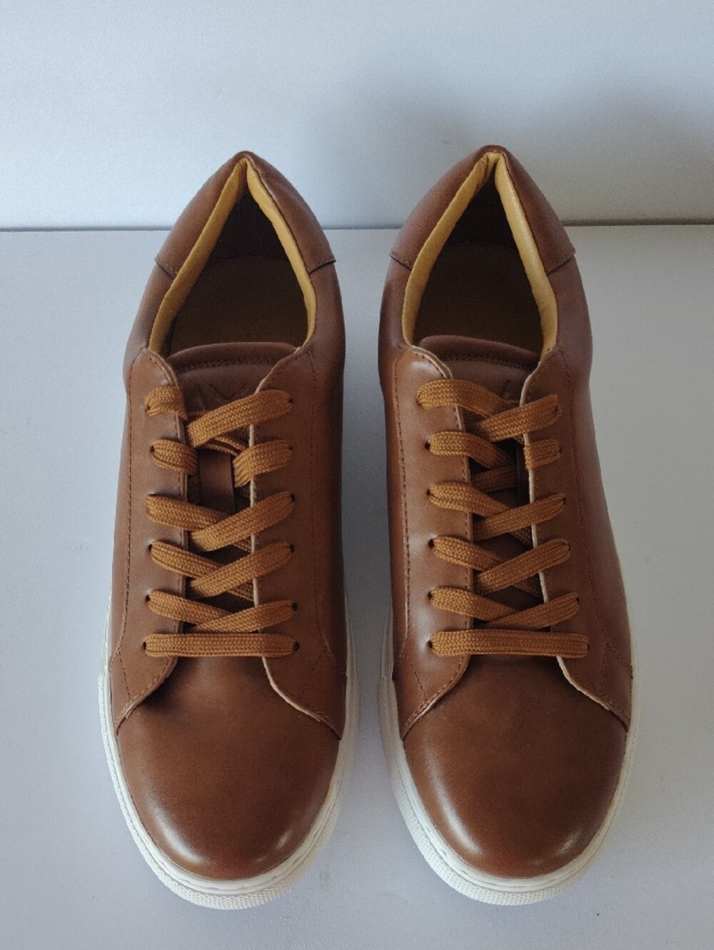 Ace Marks Low-Top Leather Sneakers in Brown - Clean Casual Men's 10 Like New - Picture 3 of 8